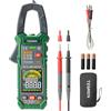 TESMEN TCM-300A Pinza Amperometrica con 6000 conteggi amperometro T-RMS multimetro a range automatico voltmetro con corrente AC tensione AC/DC NCV/filo attivo resistenza di inrush temperatura - Verde