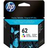 HP Cartuccia d'inchiostro originale HP 62 a tre colori, standard, ciano, magenta, giallo, inchiostro a base di pigmenti, 4,5 ml, 1 pezzo, 165 pagine.