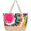 styleBREAKER Borsa mare XXL donna motivo floreale,Rosa-Verde-Arancione