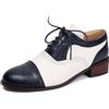 Gicoiz Brogue Oxford Derby Donna Punta Rotonda Cordoncino Lavoro Pumps