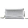 Expatrié Borsa a mano piccola da donna Argento - Camille - Pochette in ecopelle vegana - Borsa da sera con catena removibile - Ideale per matrimoni, balli di fine anno, feste e cene