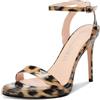 Castamere Donna Spillo Alto High Piattaforma Tacco Heel Aperte sulla Rotonda Punta Sandali Cinturino alla Caviglia Ballo 10.5 CM Heels Leopardo Marrone 37 EU
