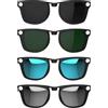 RCstyle HiBloks - Set di 4 clip polarizzate per Ray-Ban Meta Wayfarer e Gen 2 (RW4006/RW4012 Standard 50-22), montatura nera opaca, scolorimento, set per occhiali intelligenti Rayban Meta Gen 2 (nero, verde