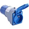 Electraline 80811 Adattatore industriale IP44 CEE con spina francese 16A, spina CEE 2P+T, con cappuccio