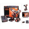 BLACK+DECKER, Trapano/Avvitatore Autosense™ 18V Litio in valigetta con doppia batteria e caricabatterie rapido. ASD18KB-QW