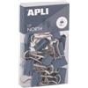 APLI 19983 - Pinze pieghevoli in acciaio temprato 19 mm - Confezione da 15 in colore blu - Design vibrante, organizzazione creativa - Accessori da scrivania Upnorth
