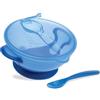 Nuby Easy Go Ciotola a Ventosa, Coperchio e Cucchiaio a Clip, 6+ Mesi, Blu