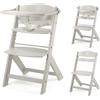 kk Kinderkraft Kinderkraft - Seggiolone Enock, 3 in 1, con cuscino in legno naturale, scalabile, regolazione, tutto beige