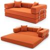 YINIX Divano Letto Pieghevole 200cm Super King, Divano Modulare Futon Boneless, Velluto a Coste con Telaio in Metallo, Materasso da Terra 3 Posti, Base Antiscivolo, Rivestimento Lavabile