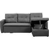 CONCEPT USINE | Divano angolare convertibile a 4 posti | Design Malmo Tessuto Grigio | Stile Moderno | Divano Letto con Cassettiera Integrata | Comodo, Tendenza, Pratico