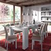 Dmora - Consolle Compton, Tavolo da pranzo allungabile, Tavolo con allunghe multiuso estensibile fino a 10 posti, 51/237x90h78 cm, Bianco Lucido