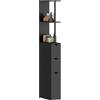 HOMCOM Colonna Bagno Mobile Bagno Salvaspazio 15x33x136.8 cm Nero
