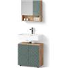 Livinity Set mobili bagno Ronco, Quercia verde/oro,