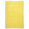 Theko Tappeto Dhurry in 100% Cotone, Tessuto Piatto Happy Cotton | Tessuto a Mano | Colore: Giallo | 70 x 140 cm