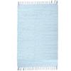 Theko Tappeto Dhurry in 100% cotone, tessuto piatto Happy Cotton | tessuto a mano | colore: azzurro | 60 x 120 cm