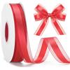 G2PLUS Nastro in Organza Rosso: 25mm x 50yarde