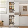 DACHETOU Mobile da cucina con 2 ante e 1 cassetto, 170 x 40 x 30 cm, bianco, ripiani regolabili, stoccaggio flessibile, per cucina, sala da pranzo, soggiorno