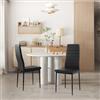 Liink1Ga La Sedia Set di 2 Sedie Imbottite Nere Sala da Pranzo, Moderna Set 2 Sedie Scandinave in Similpelle Nera per Cucina da Soggiorno/Ristorante/Caffetteria/Ufficio/D'attesa, Montaggio Facile