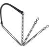 Newellsail Cinturino a Catena 120cm in Pelle PU - Tracolla Regolabile e Rimovibile in Metallo per Borsa - con Fibbie (Nero)