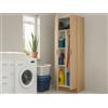 Dmora - Armadio multiuso 2 ante Charleston, Mobile porta scope, Scarpiera con ripiani, Guardaroba porta scarpe, cm73x37h180 cm, Rovere