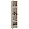 Dmora - Armadio multiuso 1 anta Lagalb, Mobile multifunzione portaoggetti, Armadio alto porta scarpe, 39x35h190 cm, Rovere