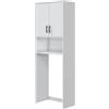 Dmora Armadio Multiuso 2 Ante Hadley 40x206h cm Bianco 3 Ripiani 2 Ante, Apertura Battente