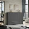 Dmora - Scarpiera Klerksdorp, Mobile portascarpe, Armadio da ingresso multiuso, Mobiletto per calzature, Made in Italy, 160x34h115 cm, Antracite