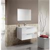 Dmora Mobile Sottolavabo Inglewood 80x57x45h cm Bianco Lucido Specchio Incluso 2 Cassetti, Apertura Soft Close