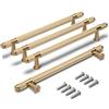 Bwintech 4 pezzi 218MM oro anodizzato zigrinato maniglie del gabinetto, 160MM foro centri manopole armadio, armadio, guardaroba, cassetto maniglie
