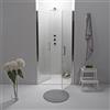 Auria Porta Doccia Saloon 100 x 195 cm - Vetro Temperato 6 mm Trasparente, Profilo Cromato, Apertura Interna/Esterna, Chiusura Magnetica e Sistema Antigoccia - Facile da Pulire