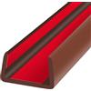 YANRUIPRO Bordo in gomma, flessibile autoadesivo a forma di U, striscia adesiva per bordi, 35 mm, protezione per bordi laterali delle porte, protezioni per bordi per legno, mobili, 6 m, colore marrone
