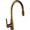 Generic Rubinetto da cucina in bronzo anticato/cromato con maniglia singola, miscelatore girevole a 360°, design moderno per lavello da cucina, durevole e facile da installare