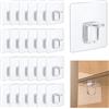 MINISOISO 24 Pezzi Staffe per Mensole Autoadesive - Supporti in Plastica Trasparente per Armadi, Cucina, Libreria, Bagno - Ideali per Pareti Divisorie, Ripiani e Mensole