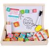 PLANÈTE BOIS Lavagna Magnetica a Doppia Faccia-FSC-030243-66 pezzi-Multicolore-Legno Bambini-Gioco Educativo-Montessori-30 cm x 22 cm-A Partire dai 3 Anni, 030243