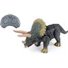 Technobot - Dinosauro Triceratopo Radiocomandato - Robot - 088363 - Verde - Pronto a Giocare - Batteria Ricaricabile e Batterie Incluse - Infrarosso - Giocattolo per Bambini - A Partire dai 4 anni