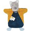 BABY NAT ' - Burattino Doudou Lupo 25 cm - Burattino peluche per neonati, morbido e facile da maneggiare, giocattolo di risveglio e complicità, genitore bambino, idea regalo per nascita, bambina e