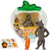 Giochi Preziosi - Masha e Orso: Lupo e Scoiattolo Set Personaggi da 7 cm, Confezione Trasportabile con Sticker, Personaggi Originali del Cartone Animato Masha e Orso, Per Bambini da 3 Anni in Su