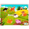 J.A.D.E - Puzzle Forma Animali della Fattoria - Prima età - Gioco Educativo - Prime Riflessioni - 052481-6 Pezzi - Multicolore - Legno FSC - Design Francese - Puzzle Bambino - da 18 Mesi