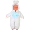 CLEMENT CLEMENTINE - Bambolotto in Pigiama Coniglio - Giocattolo per Bambini - 056333 - Blu - Bambola - Neonato - Manichino - Coccolare - Gioco di Imitazione - Regalo - 40 cm - A Partire da 12 Mesi