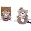 DODO D'AMOUR - Peluche Rattle - Orso - 037290 - Beige - Polare - Nascita - Peluche - Bambino - Rassicurante - Morbido - Lavabile - 13 cm x 10 cm - A partire da 0 mesi.