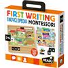 HEADU - First Writing Encyclopedia Montessori - Scrivi e Leggi Più di 100 Parole in Inglese! | Gioco Educativo Montessori Bambini 3 4 5 6 Anni, Imparare l'Inglese, Scrittoio in Legno, Made in Italy