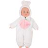 CLEMENT CLEMENTINE - Bambola in Pigiama Coniglio - Giocattolo per Bambini - 056332 - Rosa - Bambola - Bebè - Manichino - Coccolare - Gioco di Imitazione - Compleanno - 40 cm - A Partire da 12 Mesi