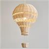 SXSHEYS Lampadario in Legno Boho per cameretta dei Bambini, Lampada a Sospensione a Forma di Mongolfiera, Lampada in Rattan Naturale, Lampada a Sospensione in Vimini di bambù, Lampada da s