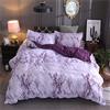 Lanqinglv Biancheria da letto 135 x 200 cm, con chiusura lampo, motivo marmo viola e bianco, 2 pezzi, in microfibra, copripiumino con federa da 80 x 80 cm