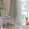 A.Monamour Tenda Interni Traslucido Semi Oscurante Boho Decorativo con Nappe a Righe Effetto Lino Tessuto Spesso Tende a Pannello Porta Finestra per Camera da Letto Soggiorno Cucina, 1 Pezzo, verde
