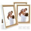 FALSKT 3PCS Cornice Foto 20x25cm Cornice Legno in MDF Portafoto da Tavolo Cornici Foto con Vetro Acrilico per Soggiorno Camera da Letto Bianco,3PCS Ganci Adesivi Per Quadri