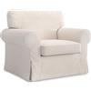 Masters of Covers - Rivestimento per poltrona compatibile con seggiolone Ektorp di IKEA, rivestimento di ricambio, fatto a mano, 104 cm x 88 cm x 88 cm (Cord, crema)