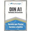 DisplayLager - Cornice a Scatto da 25 mm, Profilo in Alluminio e Disco di Protezione antiriflesso e Materiale di Fissaggio (A1, Aspetto acciaio)