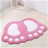 ele ELEOPTION tappetino da bagno antiscivolo, ad asciugatura rapida, con impronte, assorbe acqua, è morbido, confortevole, per camera da letto, cucina, corridoio, ingresso, cotone, rosa, medio (60 * 40 cm)