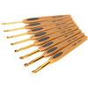 Dioche Set di Uncinetti, 8 Pezzi Uncinetti Ferri da Maglia Strumento da Cucito in Alluminio, Uncinetti Ergonomici in Metallo con Manico in Plastica Marrone, Set di Aghi 2,0 Mm - 6,0 Mm